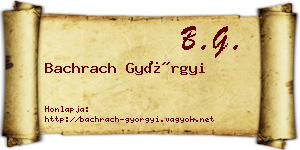 Bachrach Györgyi névjegykártya